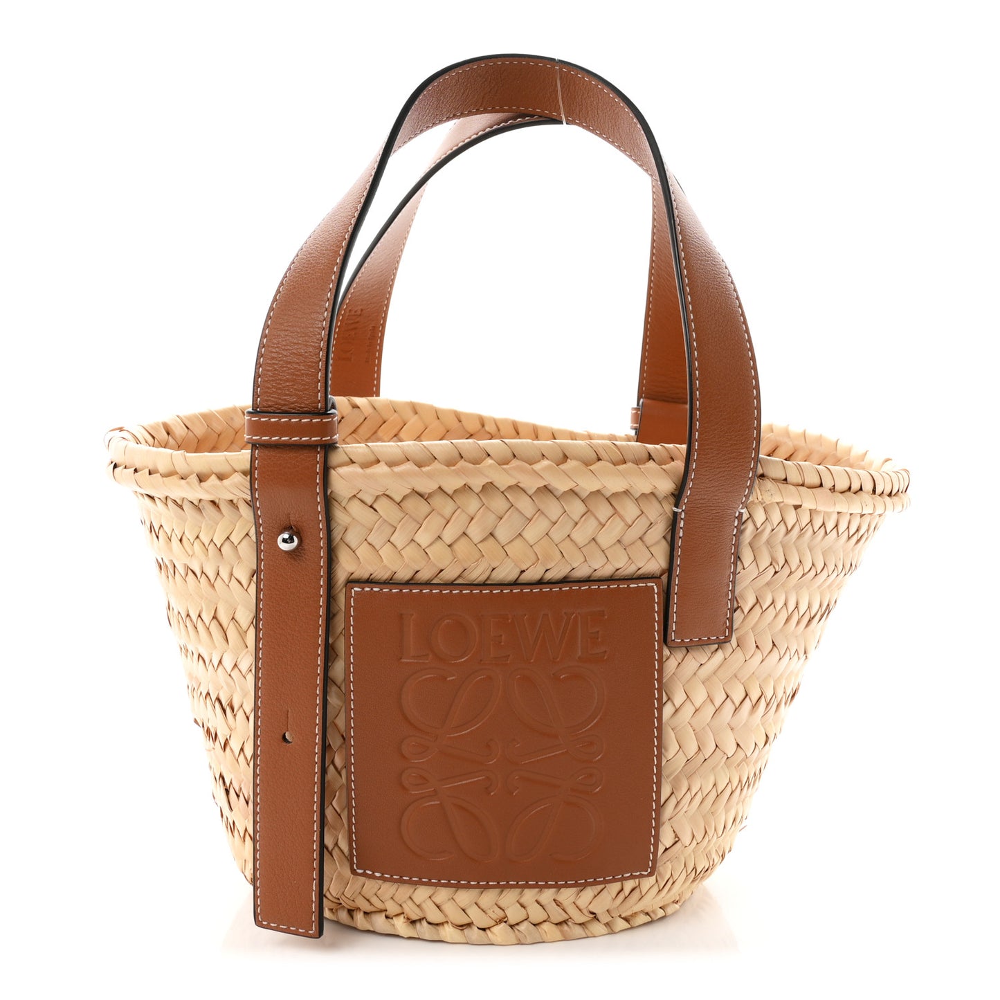 Raffia Small Basket Tote Bag Natural Tan