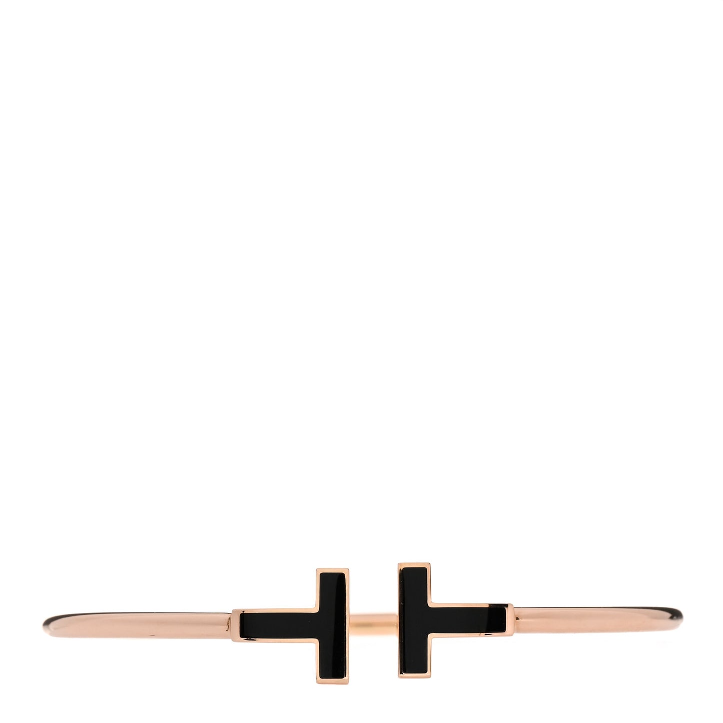 18K Rose Gold Black Onyx T Wire Bracelet