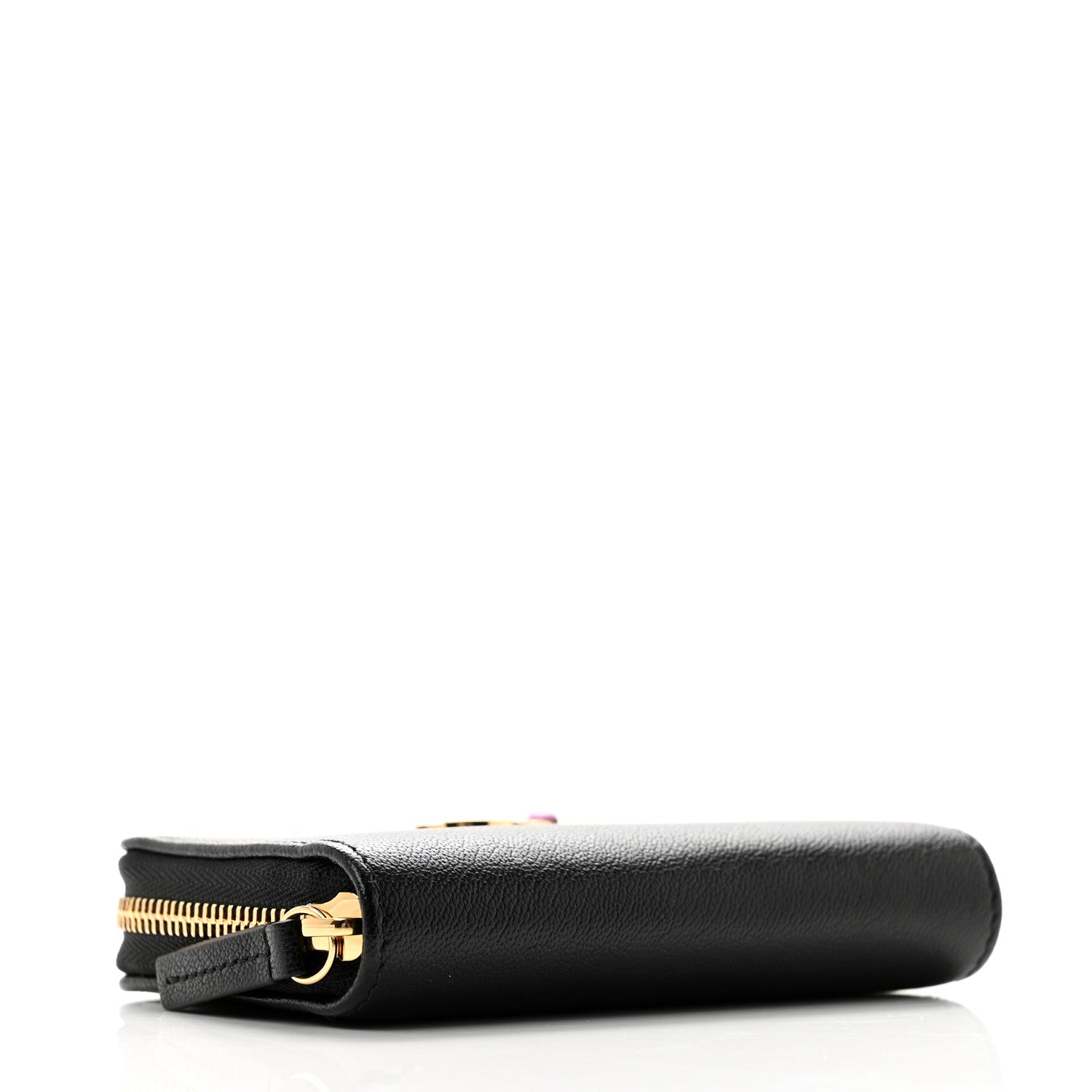 Chanel Grained Goatskin CC Apple Zip Coin Purse Black 4 of 7
