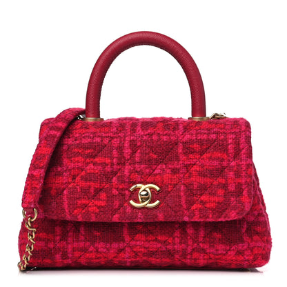 Chanel Tweed Mini Coco Handle Flap Fuchsia 1 of 14