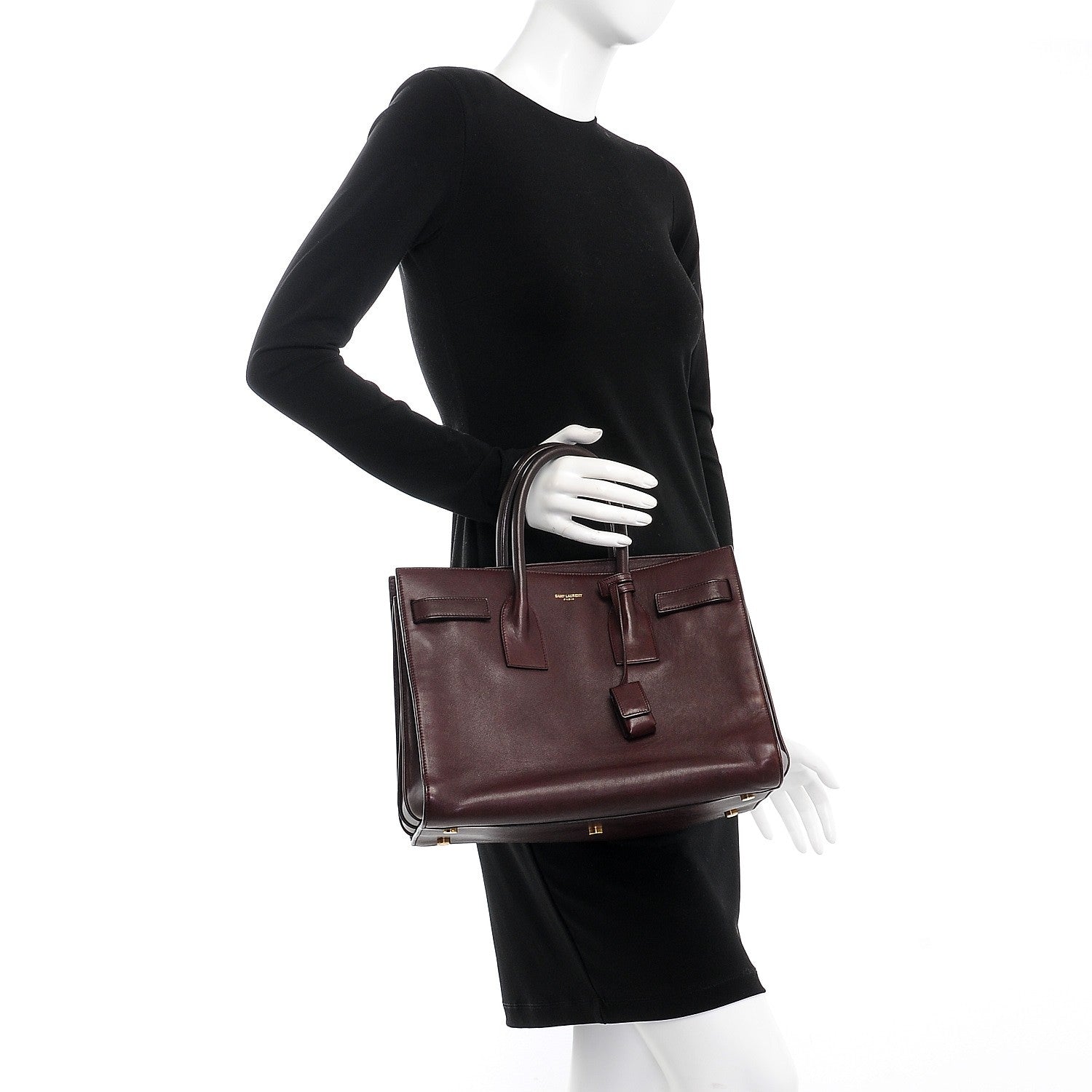 Saint Laurent Calfskin Small Sac De Jour Amarena 3 of 14