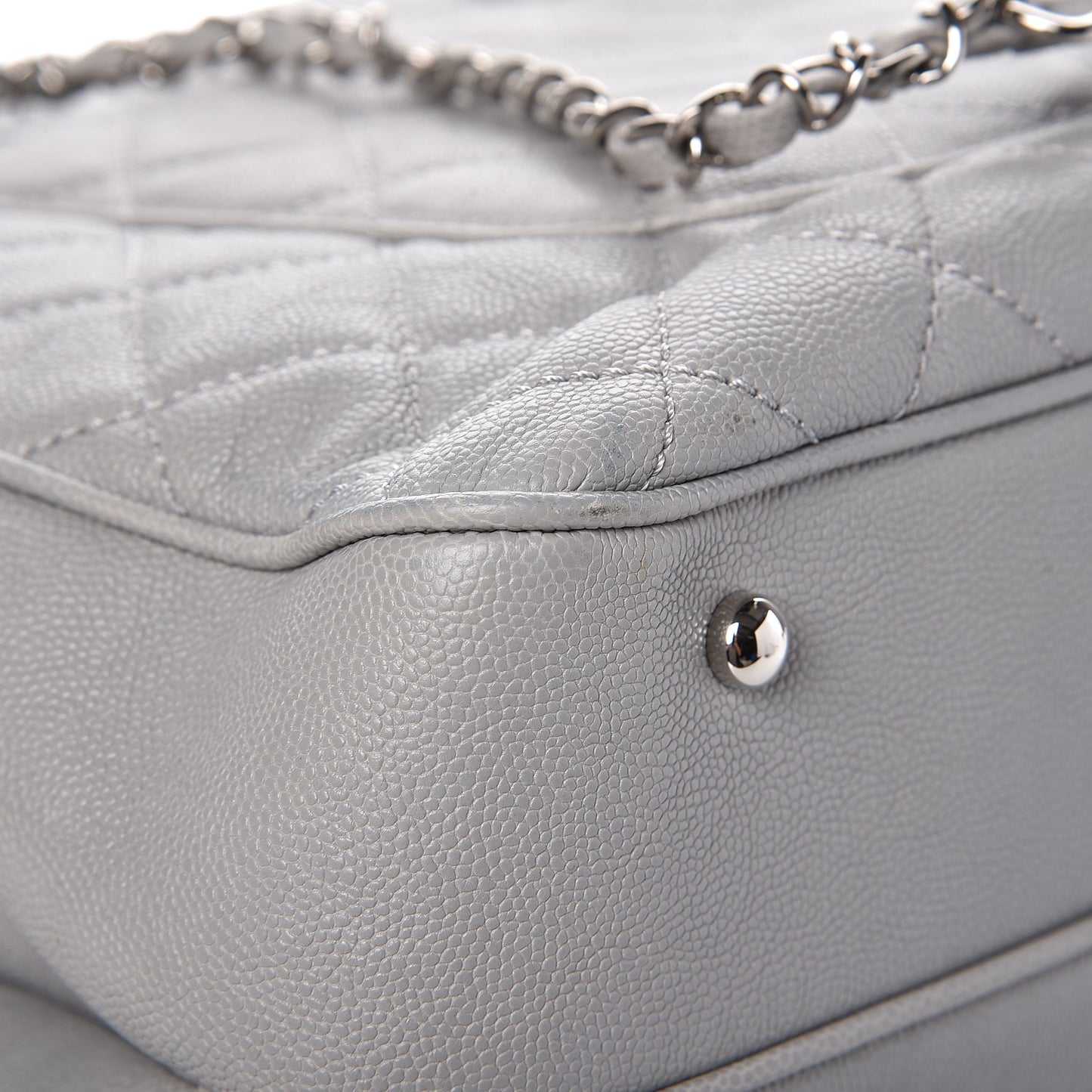 Caviar Quilted Large Urban Companion Top Handle Shopping Tote Grey