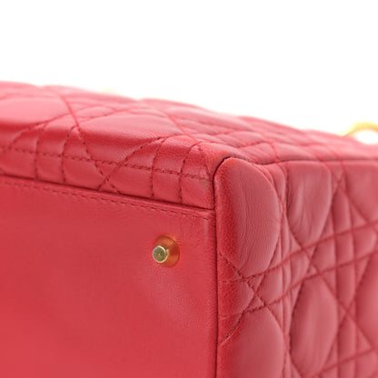 Christian Dior Lambskin Cannage Medium Lady Dior Red 8 of 14