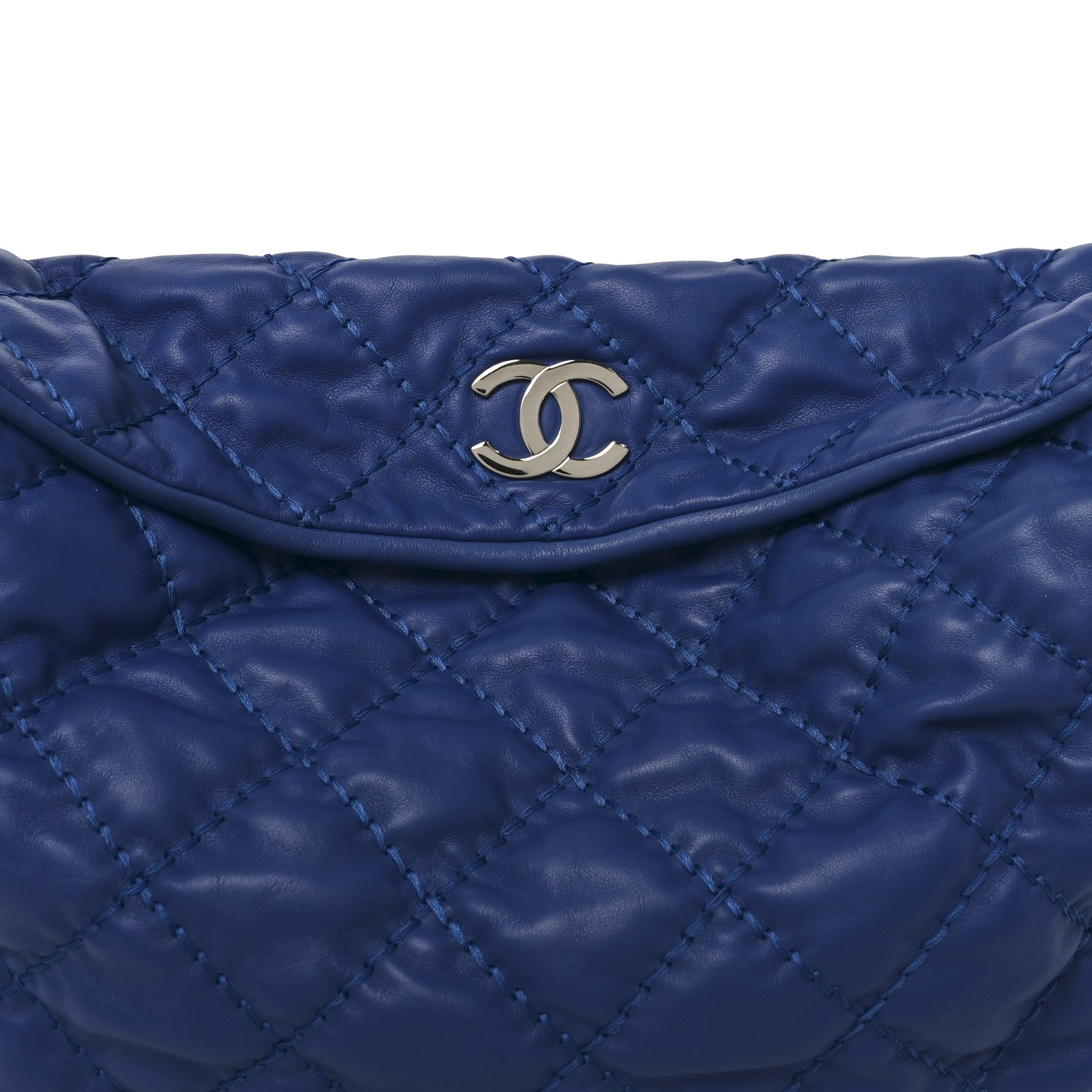 Chanel Calfskin Quilted French Riviera Hobo  Blue 8 of 10