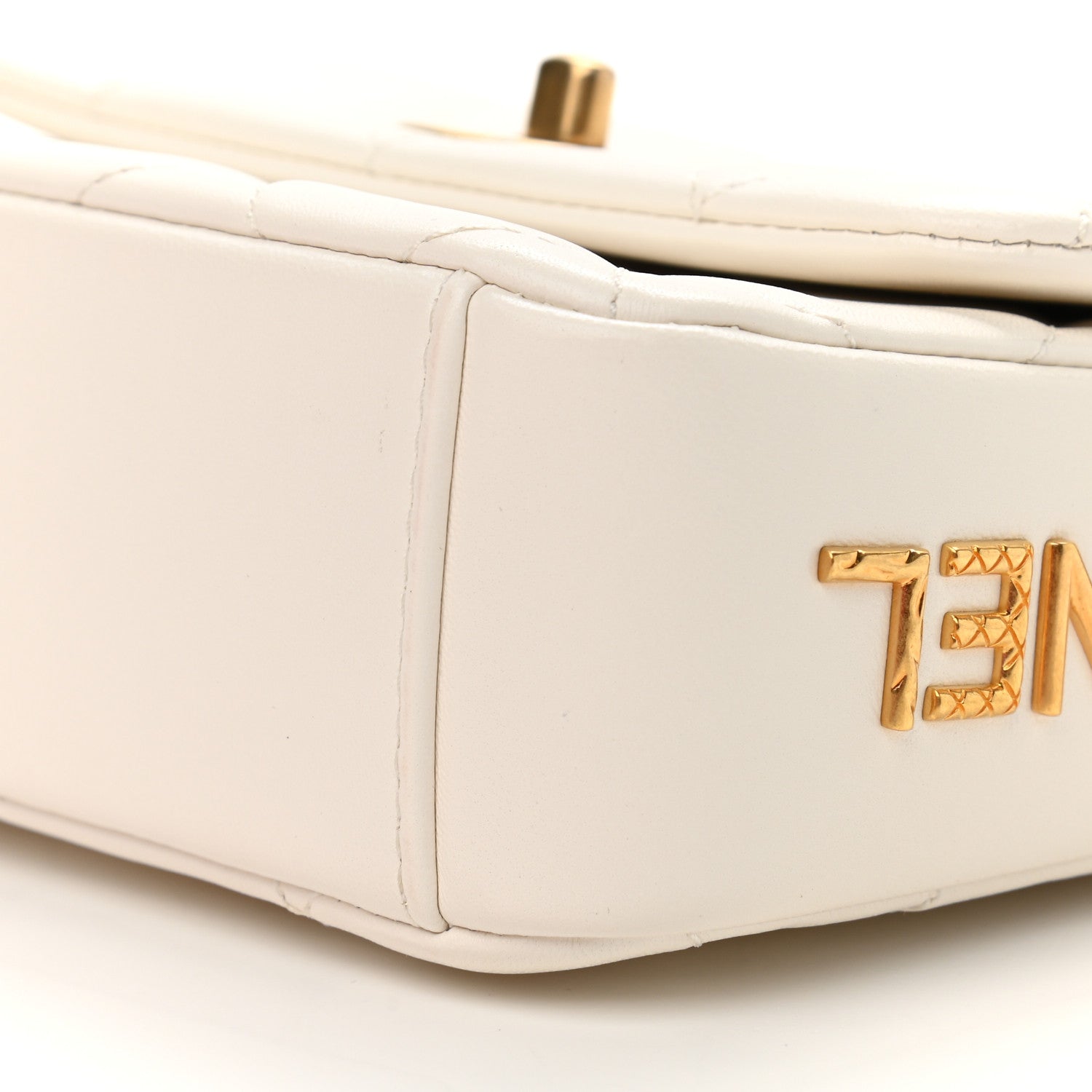 Chanel Lambskin Quilted Mini Side Note Flap White 10 of 11