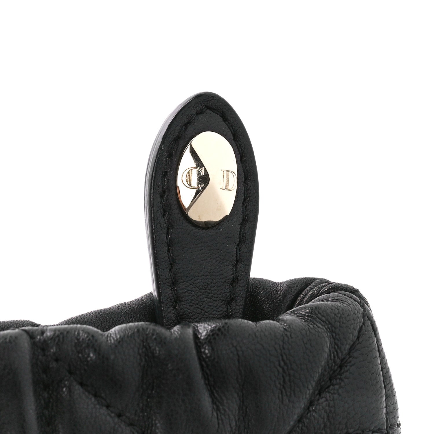 Christian Dior Lambskin Cannage Pouch Black 9 of 12