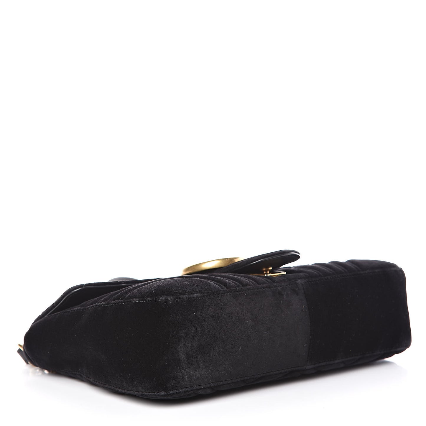 Velvet Matelasse Medium GG Marmont Shoulder Bag Black