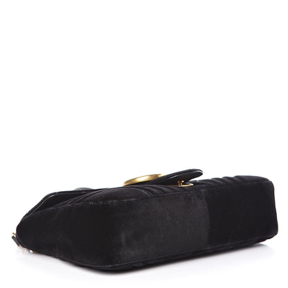 Gucci Velvet Matelasse Medium GG Marmont Shoulder Bag Black 4 of 14