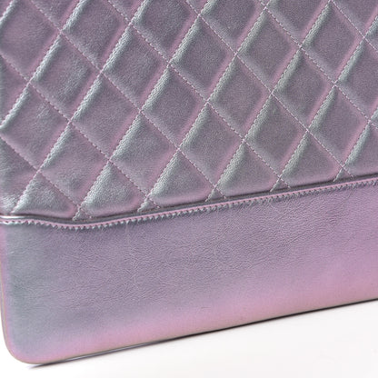 Chanel Iridescent Lambskin Quilted Large Gabrielle Cosmetic Case Light Purple 10 of 10