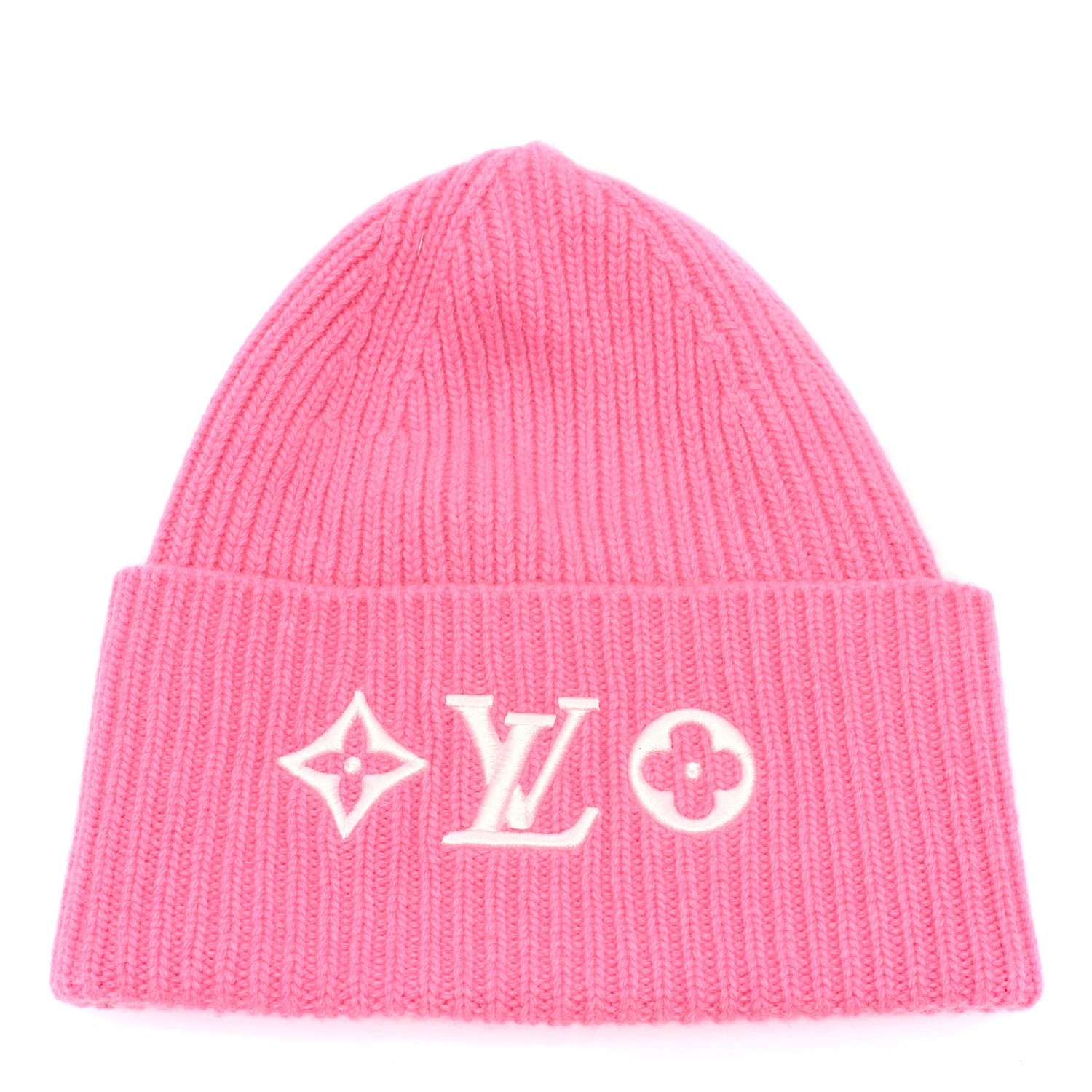 Louis Vuitton Wool Monogram LV Headline Beanie Hat Pink 1 of 5