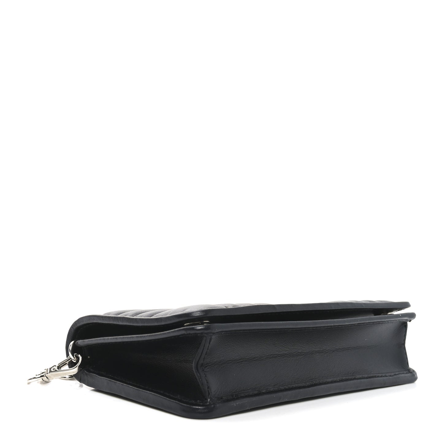 Soft Calfskin Impunture Diagramme Chain Wallet Black