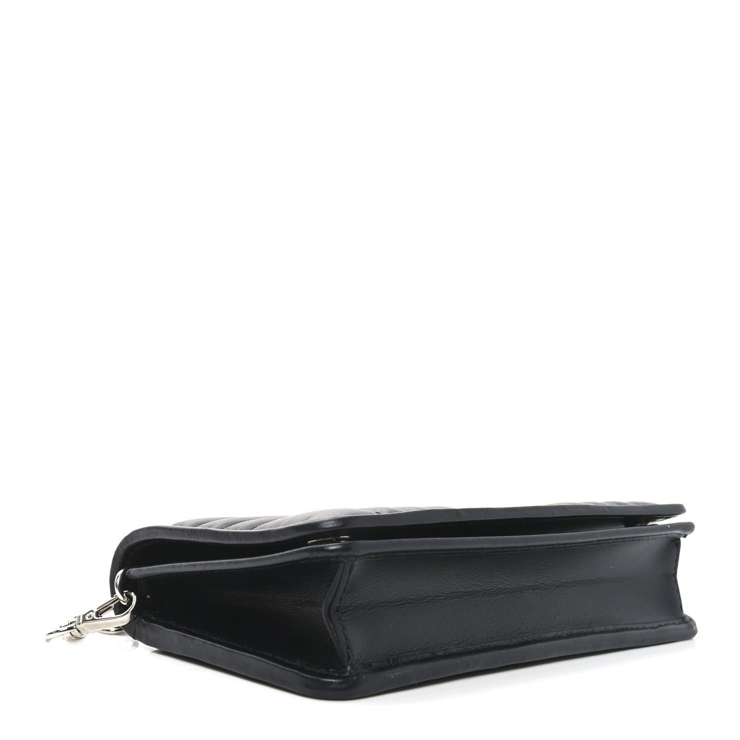 Prada Soft Calfskin Impunture Diagramme Chain Wallet Black 4 of 9