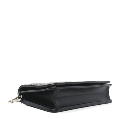 Prada Soft Calfskin Impunture Diagramme Chain Wallet Black 4 of 9