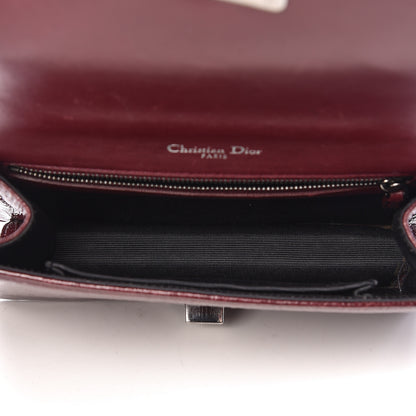 Christian Dior Crackled Deerskin Small Diorama Flap Bag Burgundy 5 of 15