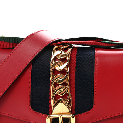 Gucci Calfskin Small Sylvie Shoulder Bag Hibiscus Red 8 of 10
