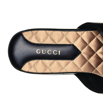 Gucci X MLB Lambskin NY Yankees Embroidered Womens GG Slippers 36 Black 6 of 6