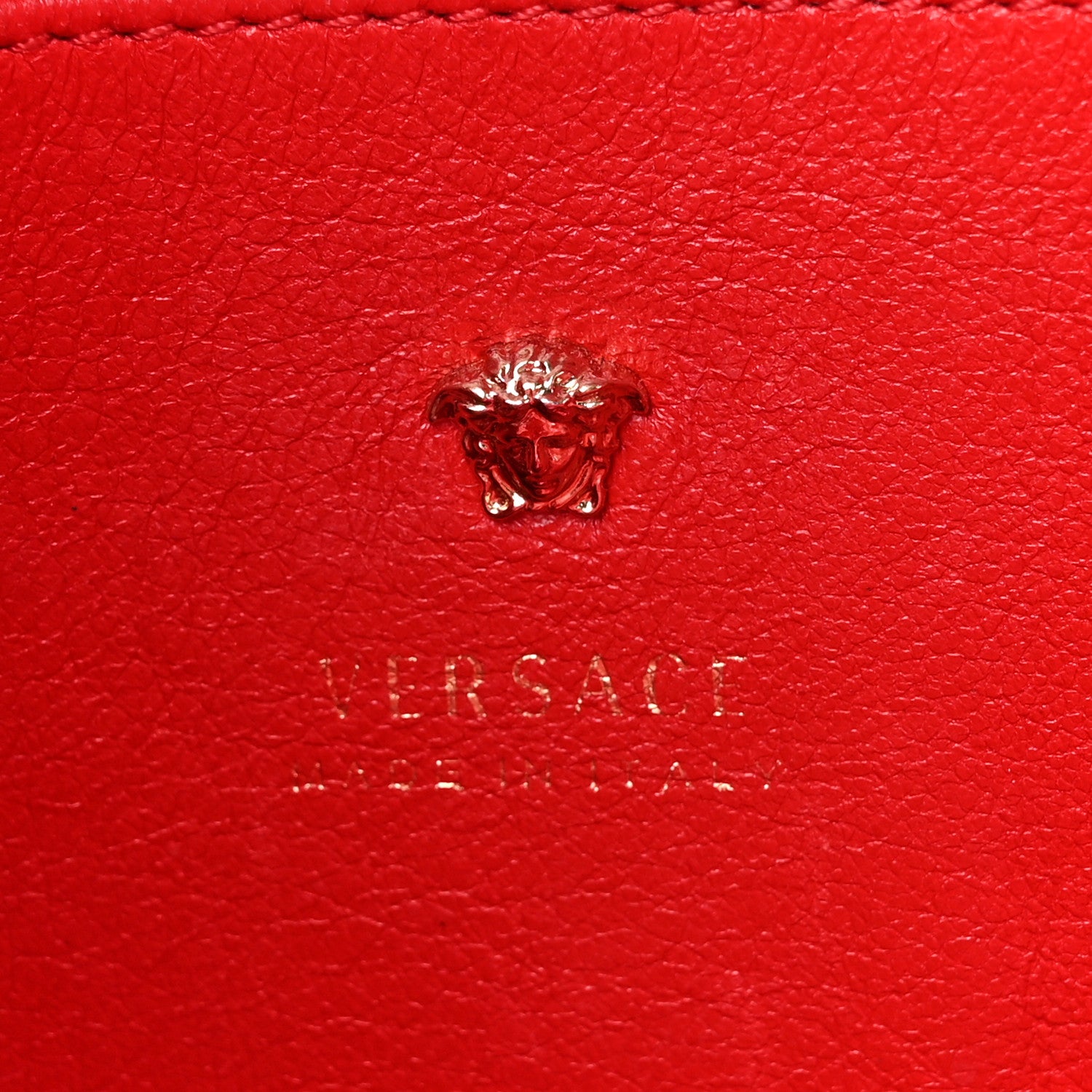 Versace Calfskin Palazzo Fringe Shoulder Bag Red 6 of 16