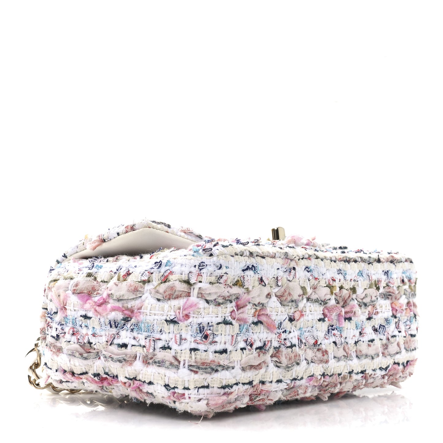 Tweed Quilted Mini Rectangular Flap Ecru Pink Blue Green