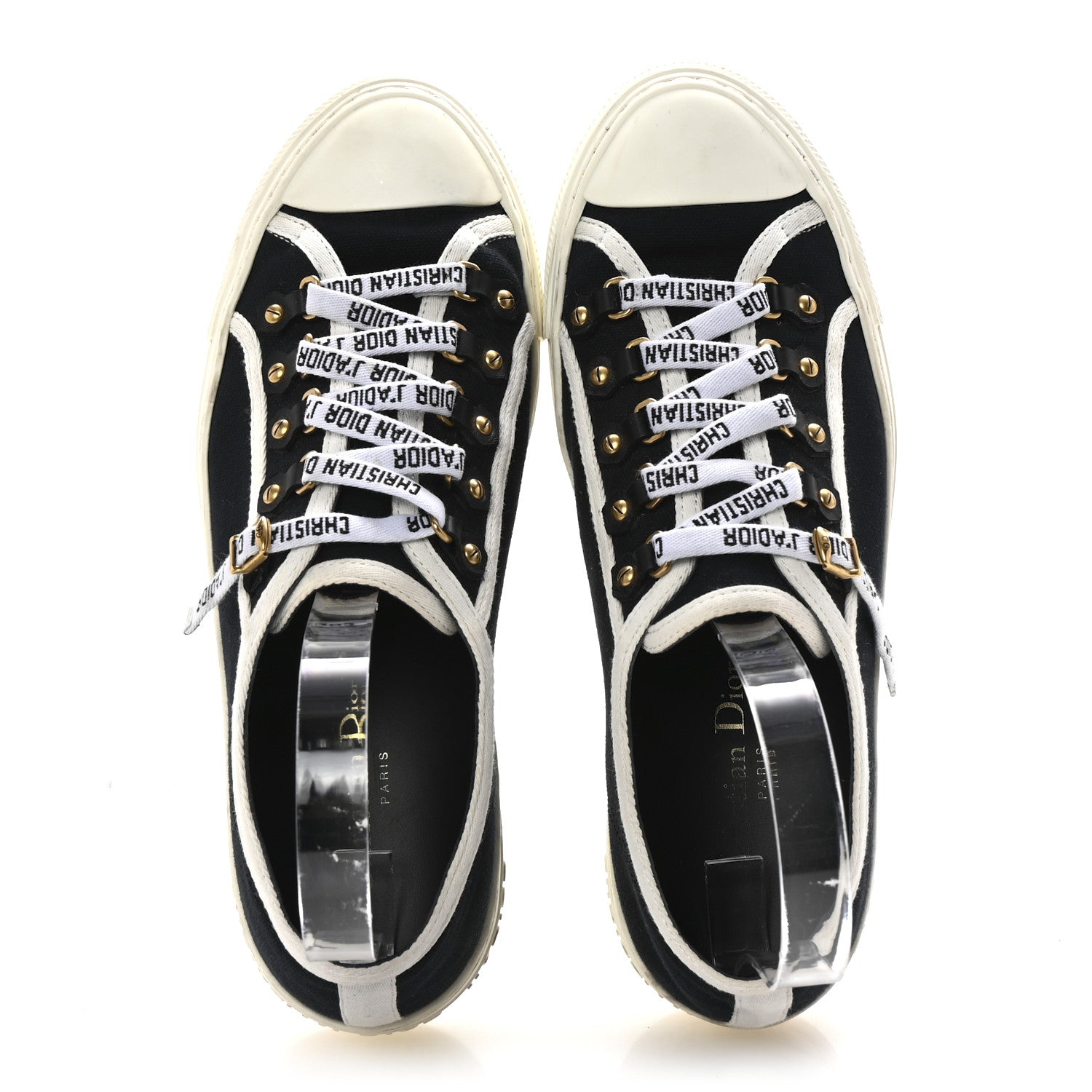 Christian Dior Canvas Walk'N'Dior Low Top Sneakers 39 Black