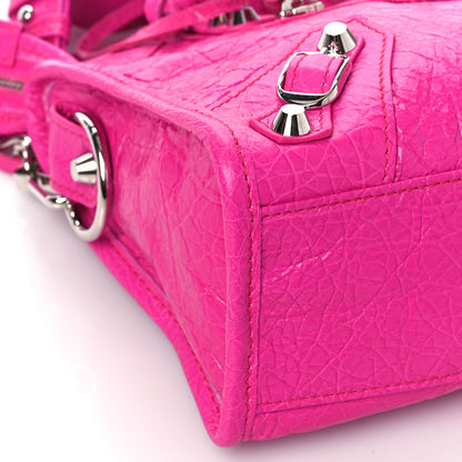 Balenciaga Agneau Classic Silver Hardware Mini City Fuchsia 7 of 8