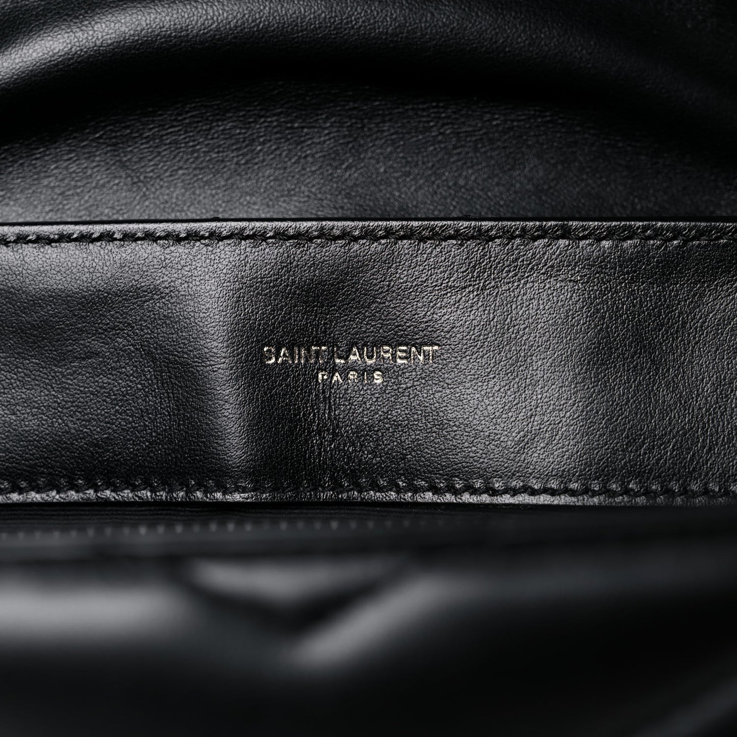 Calfskin Y Quilted Monogram Medium Loulou Chain Satchel Black