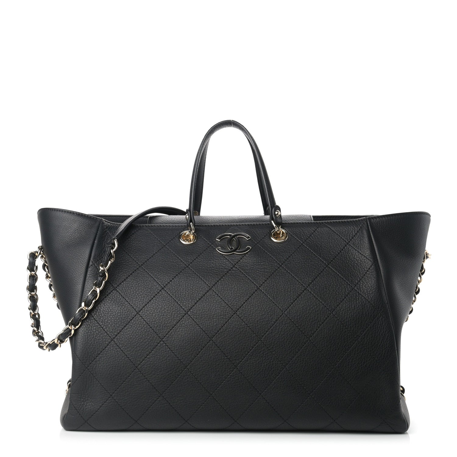 Chanel Bullskin Stitched Large Shopping Bag Black 1 of 9