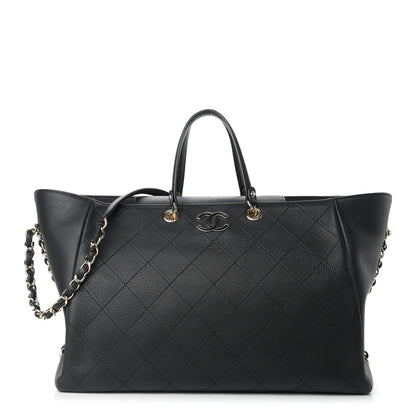 Chanel Bullskin Stitched Large Shopping Bag Black 1 of 9