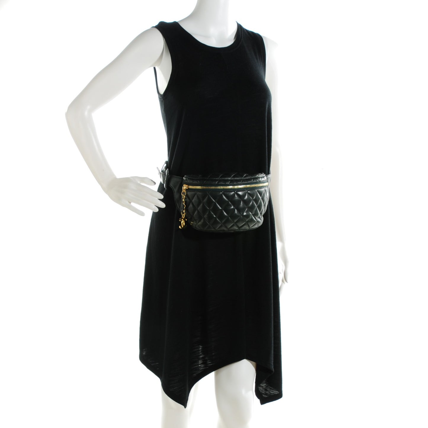Lambskin Quilted Waist Belt Bag Fanny Pack 75 30 Dark Green