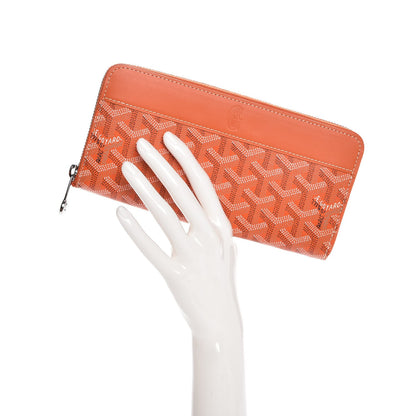 Goyard Goyardine Matignon Zip Around GM Wallet Orange 2 of 7