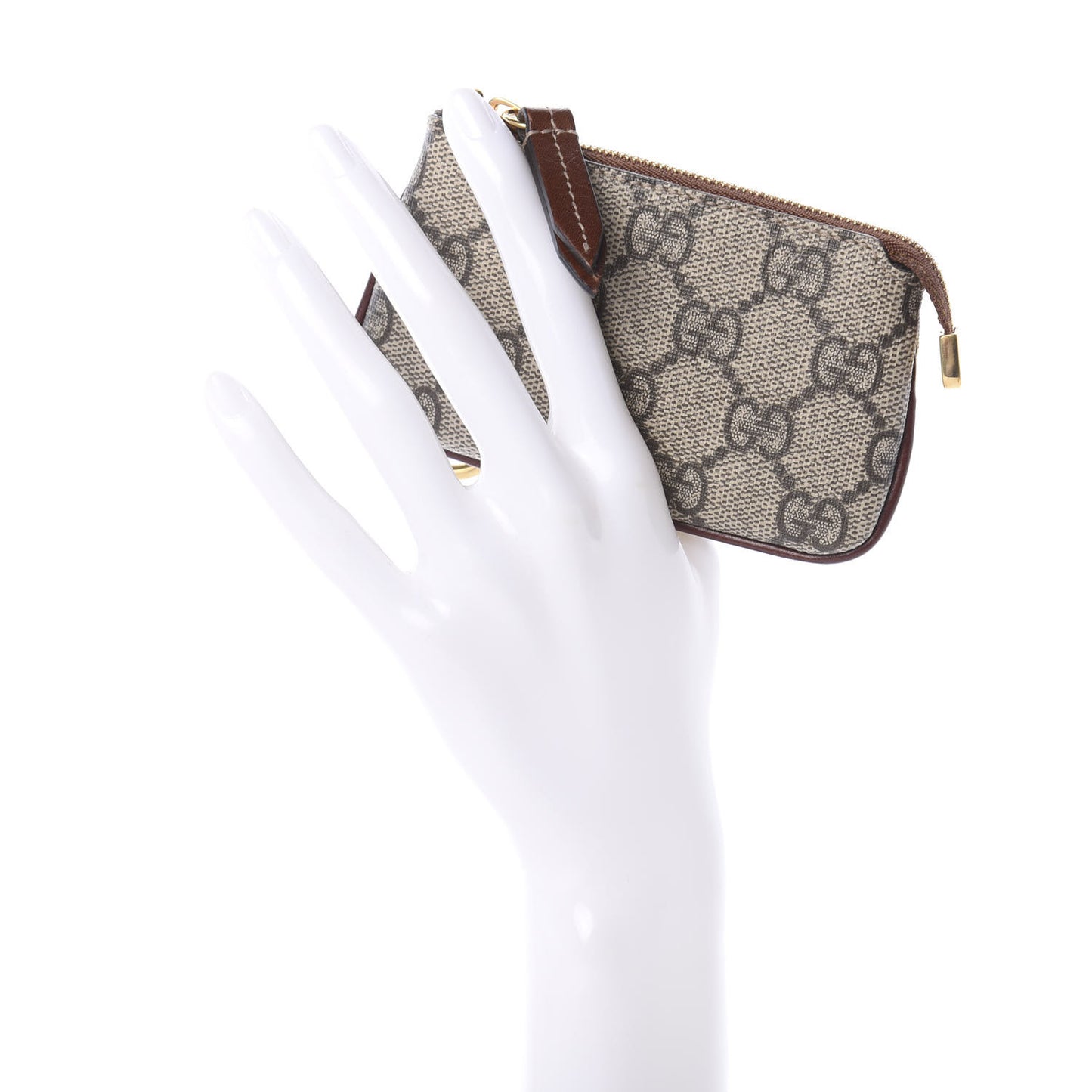 GG Supreme Monogram Key Case Brown