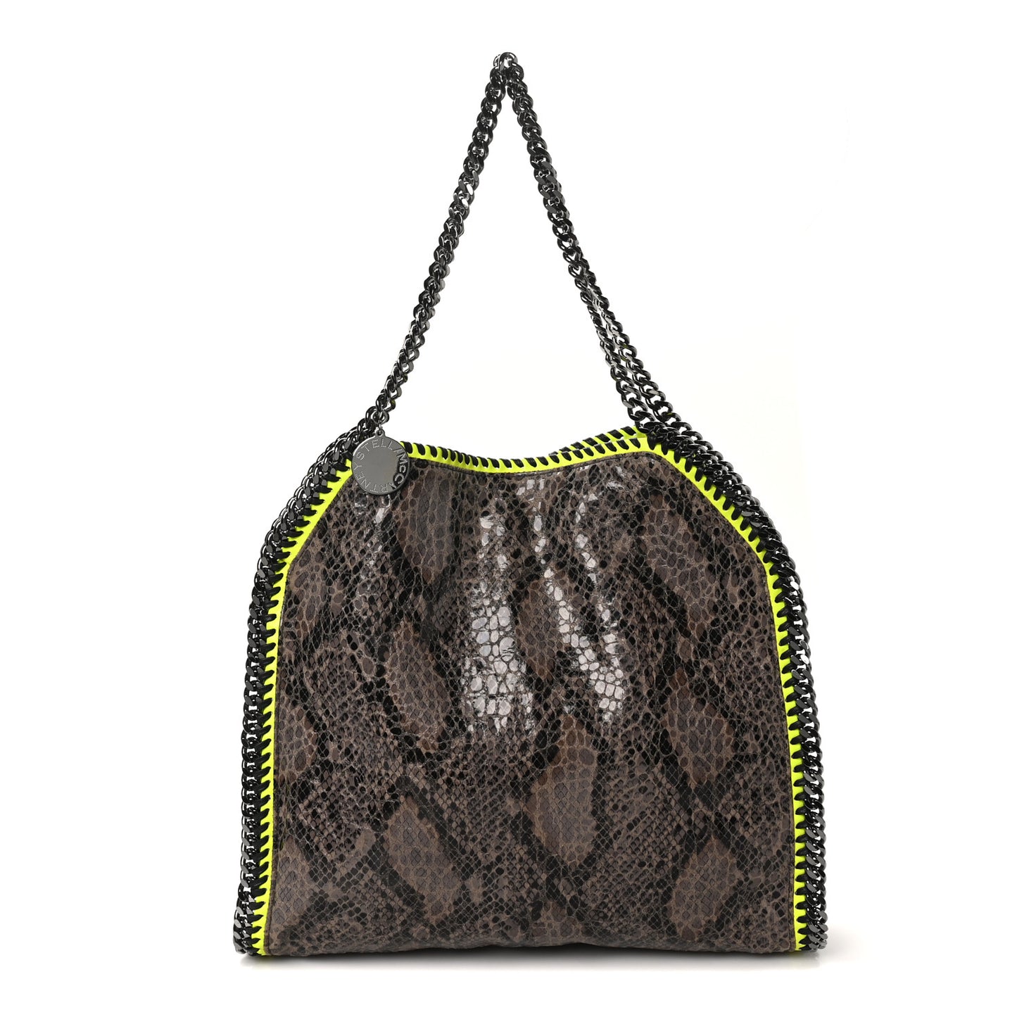 Eco Python Small Falabella Tote Beige Yellow