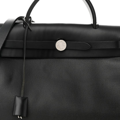 Hermes Toile H Berline Vache Hunter Herbag Zip PM 31 Black Ecru 9 of 12
