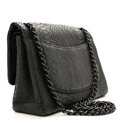 Chanel Snakeskin Jumbo Double Flap So Black 3 of 22