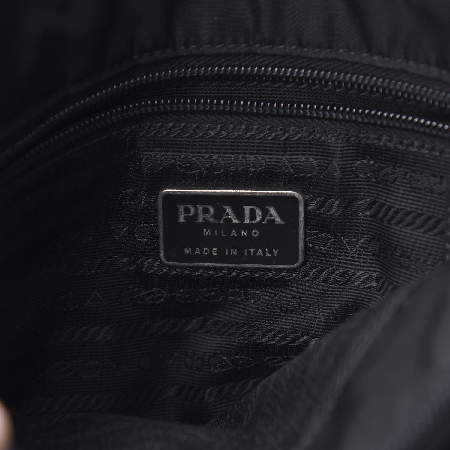 Prada Nylon Tessuto Acciaio Chain Shoulder Bag Black 7 of 15