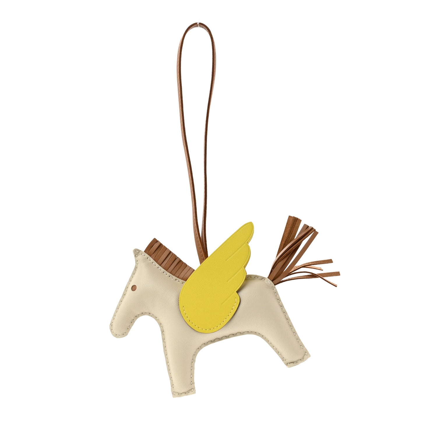 Milo Lambskin Grigri Rodeo Pegase Horse Bag Charm MM Craie Chai Lime