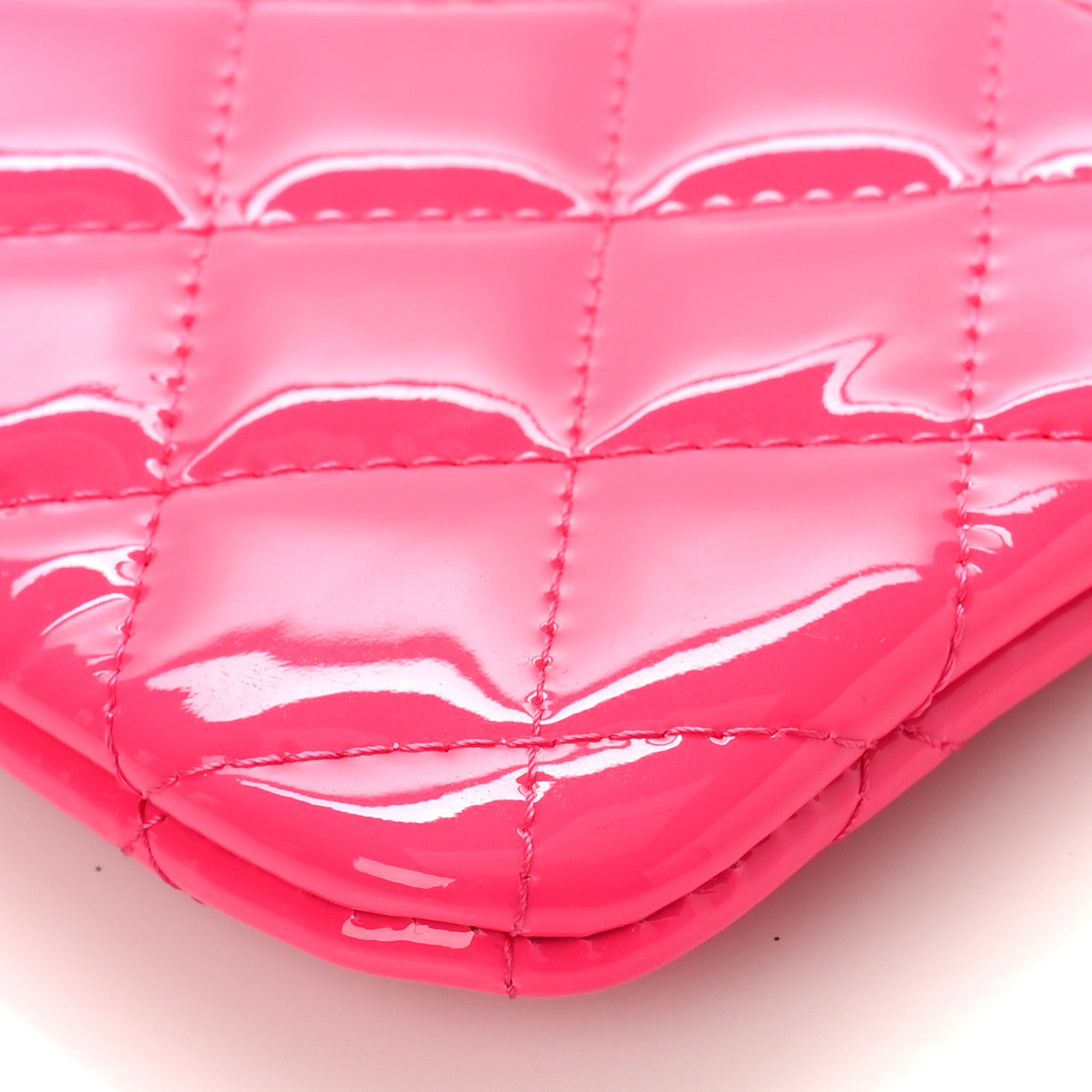 Chanel Patent Quilted Small Cosmetic Case Pink 9 of 9