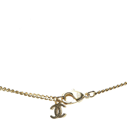 Chanel Crystal CC Pendant Necklace Gold 5 of 6