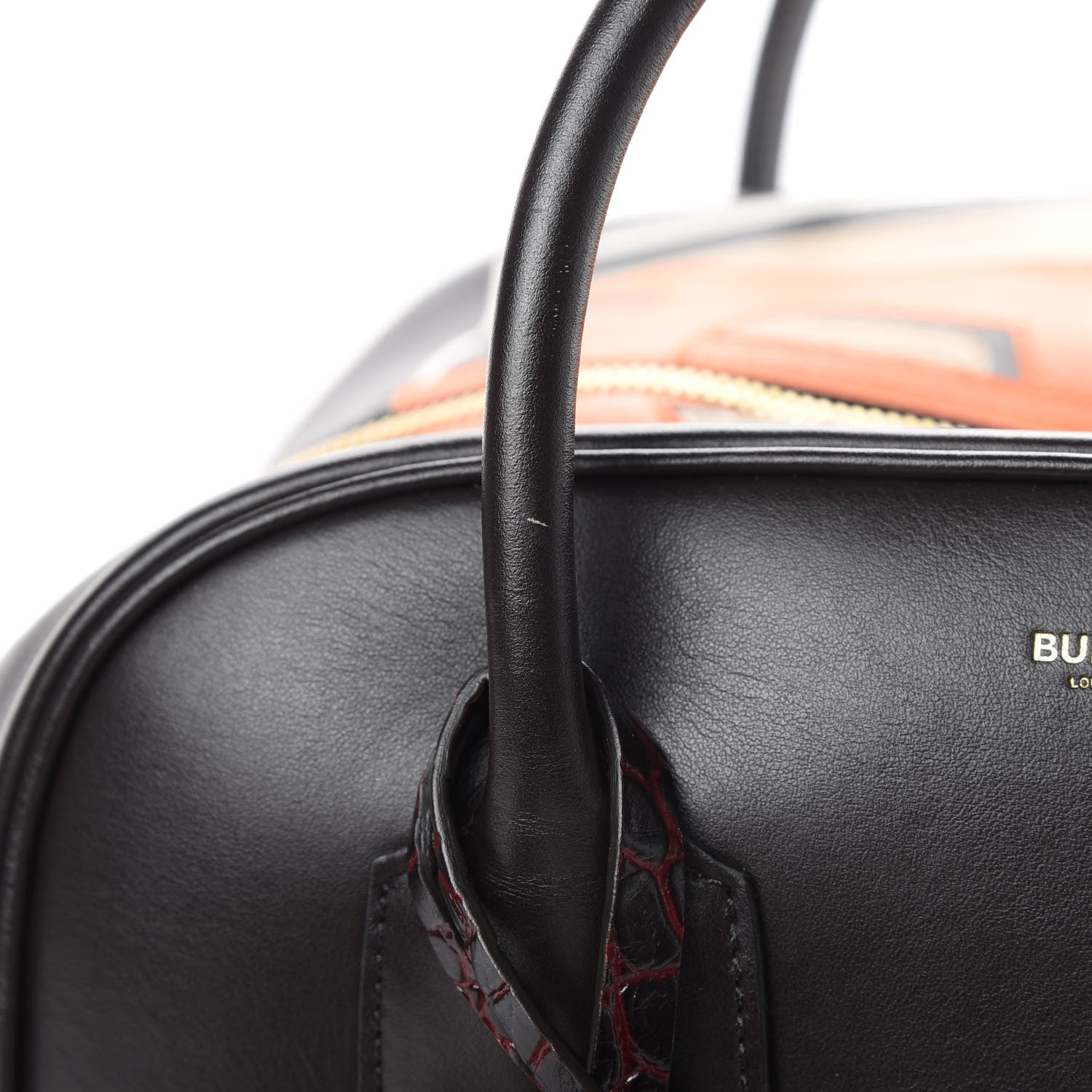 Burberry Smooth Calfskin Medium Cube Bowling Bag Dark Brown 13 of 14