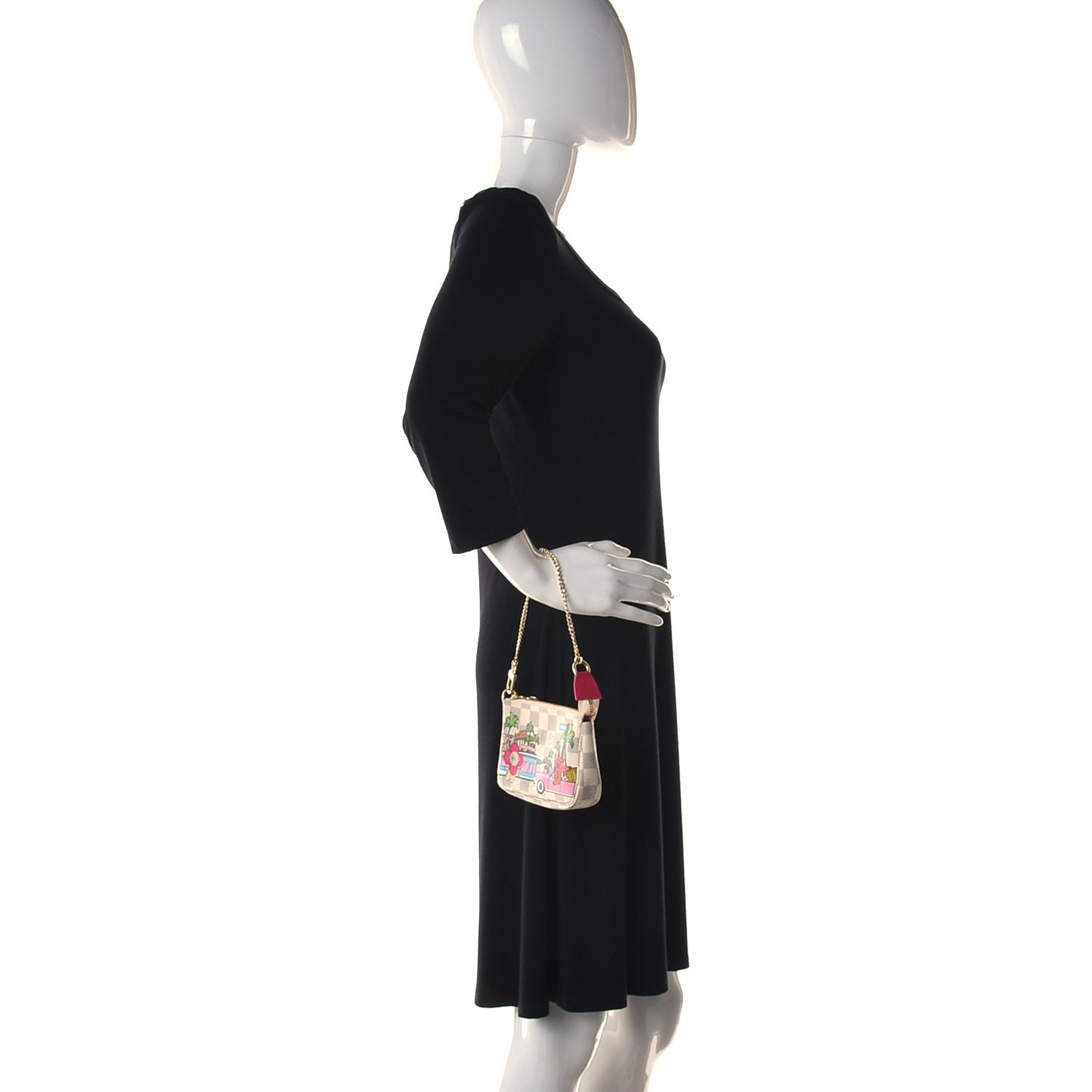 Damier Azur 2021 Christmas Animation Hollywood Mini Pochette Accessories Fuchsia