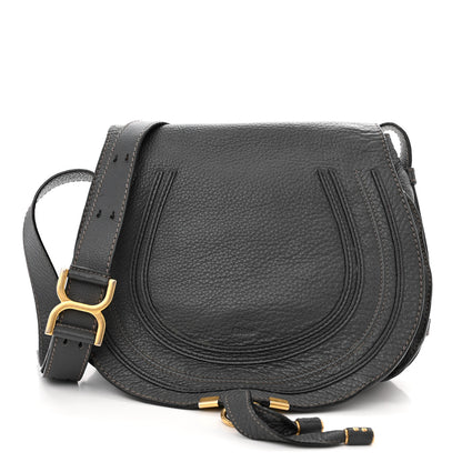 Chloe Grained Calfskin Medium Marcie Saddle Bag Ash 1 of 14