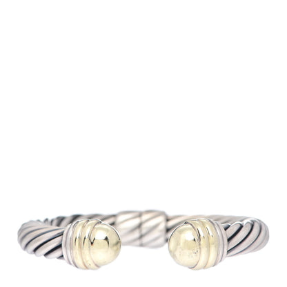 David Yurman Sterling Silver 14K Yellow Gold 10mm Cable Classics Bracelet 1 of 5