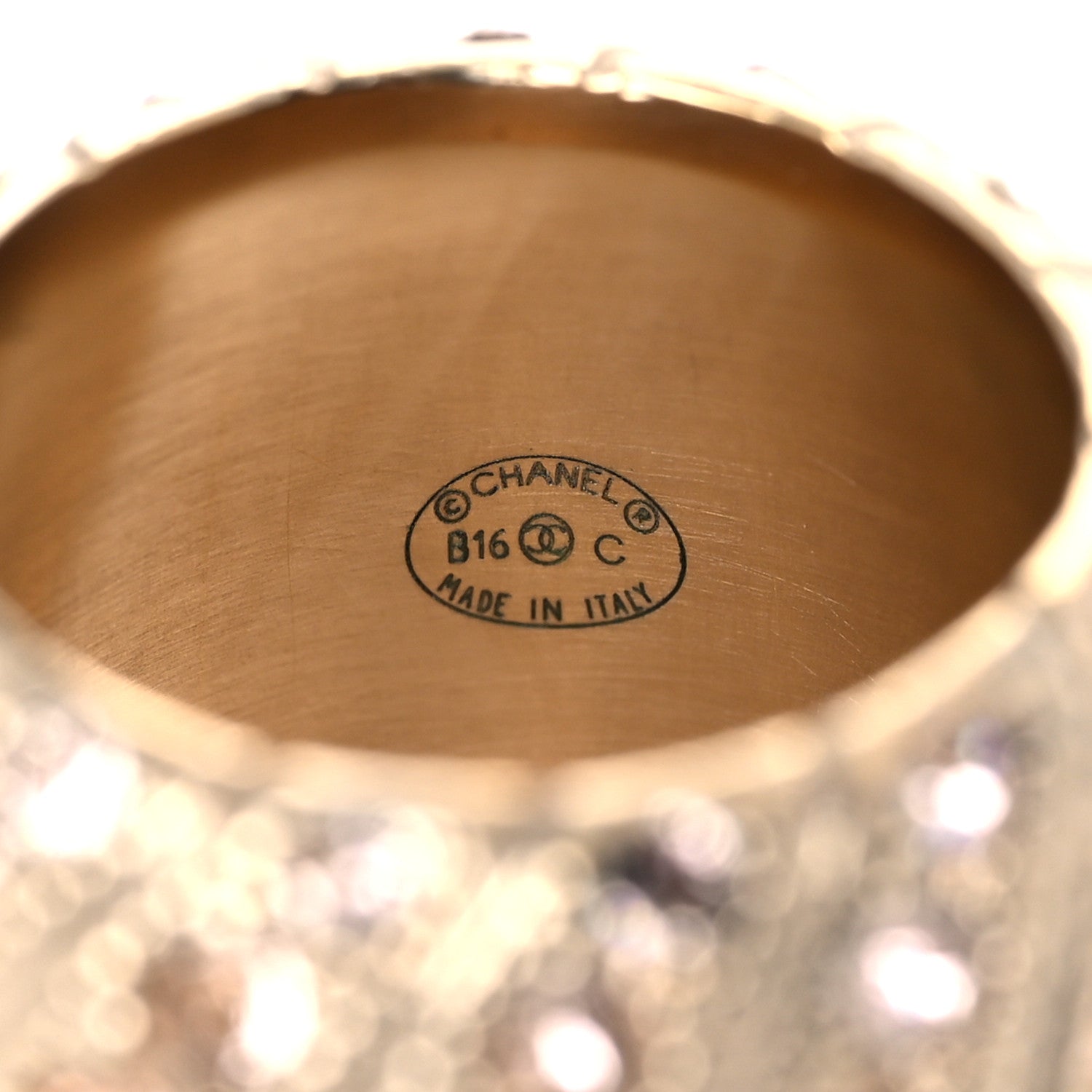 Chanel Crystal CC Ring 7 Gold 4 of 5