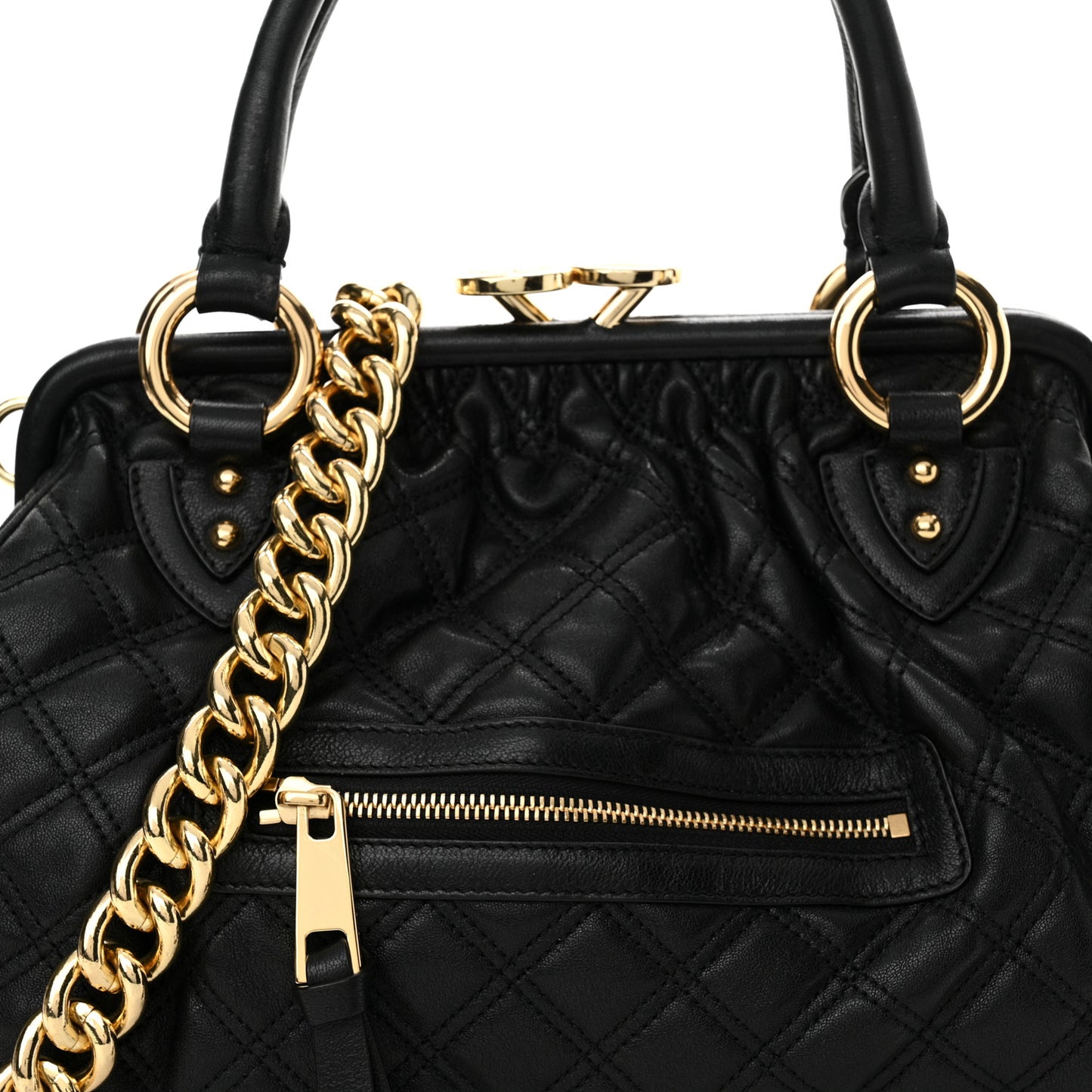 Calfskin Quilted Stam Black