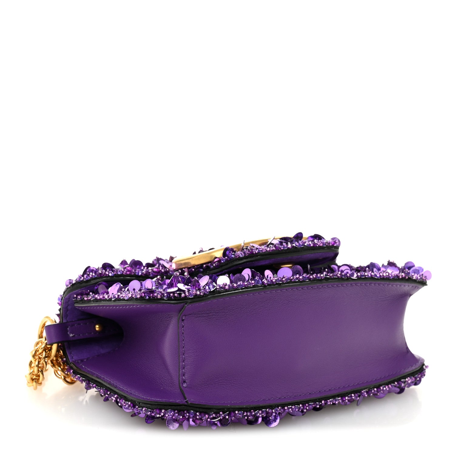 Valentino Garavani Sequin Crystal Vlogo Embroidered Small Loco