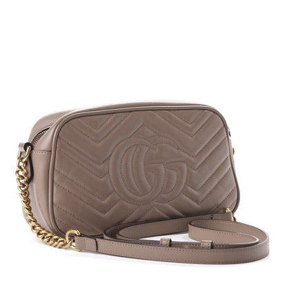 Gucci Calfskin Matelasse Small GG Marmont Chain Shoulder Bag Porcelain Rose 3 of 10