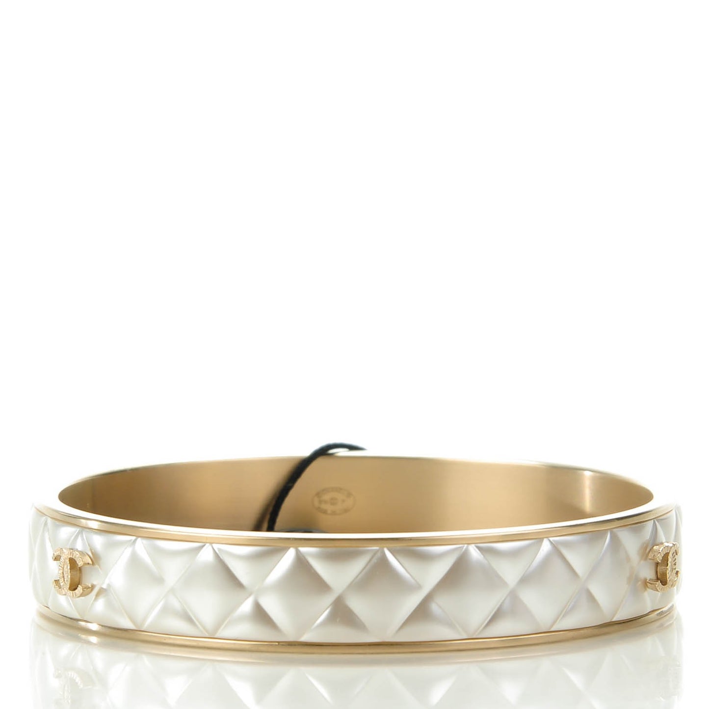 Quilted CC Bangle Silver Gold