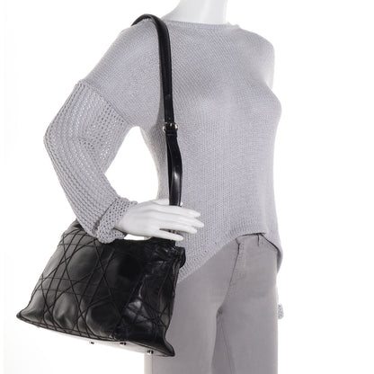 Christian Dior Lambskin Cannage Medium Granville Tote Black 2 of 10