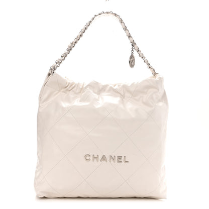 Chanel Shiny Calfskin Quilted Chanel 22 White 3 of 13