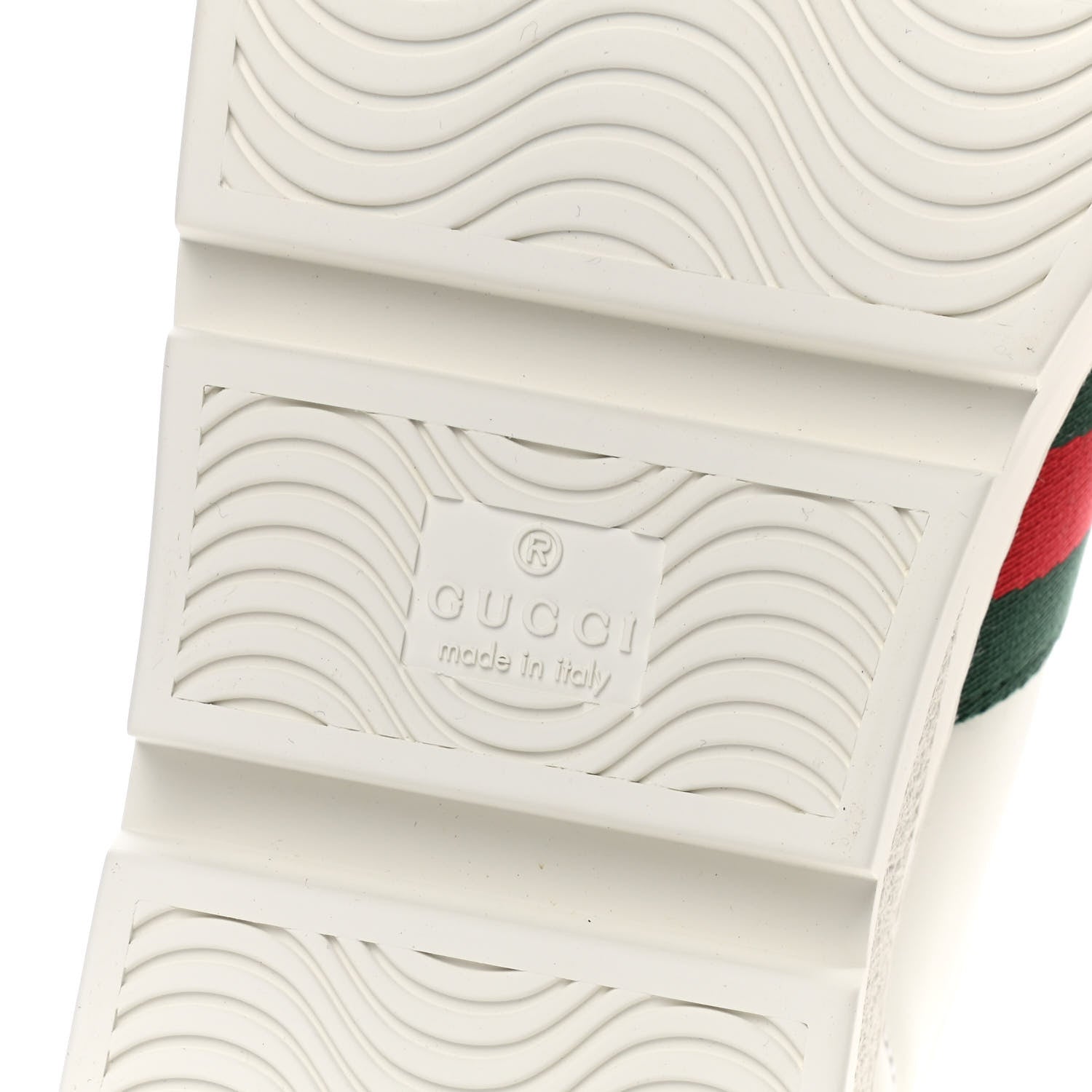 Gucci Calfskin Web Bee Embroidered Womens Ace Platform Sneakers 38.5 White 6 of 11
