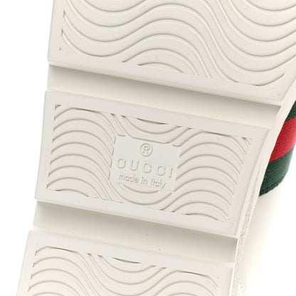 Gucci Calfskin Web Bee Embroidered Womens Ace Platform Sneakers 38.5 White 6 of 11